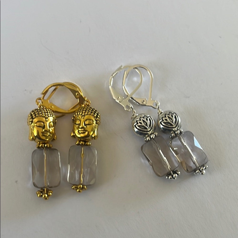 Smokey Quartz Earrings Gold or Silver